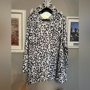 Maysoar Leopard Print Long Sleeve Tunic | NWT